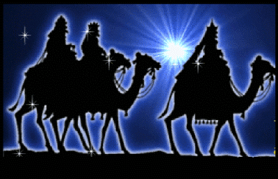 Błyszcząca gwiazda wskazująca drogę Trzech Króli